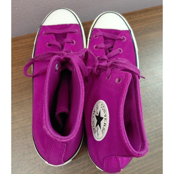 Converse Chuck Taylor All Star Suede Platform Shadowberry Violet Women's Size 10 - Picture 5 of 7